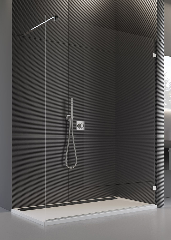 SanSwiss Pur PDT4 Walk-in Ścianka Wolnostojąca NA WYMIAR (100-160 cm) Szkło Przezroczyste (PDT4DSM31007)